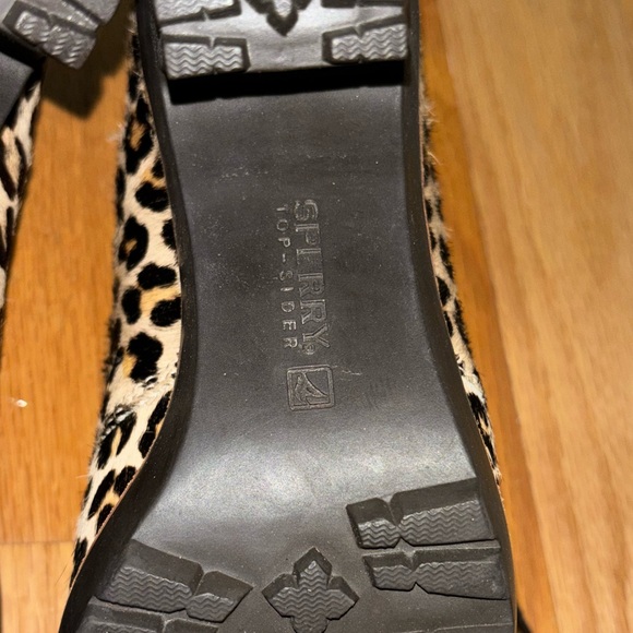 🌻Never Worn Sperry Princetons Top sider lace up booties with leopard Fur - Picture 12 of 14
